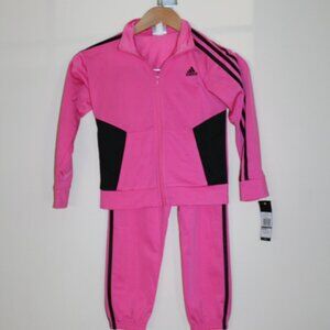 ADIDAS 2P ATHLETIC SET-LONG SLEEVE ZIPPER FRONT JACKET AND MATCHING PANTS